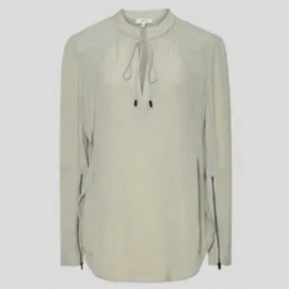 REISS Frances Zip Detail Blouse — Pistachio — US 0 / UK 4 — NWT